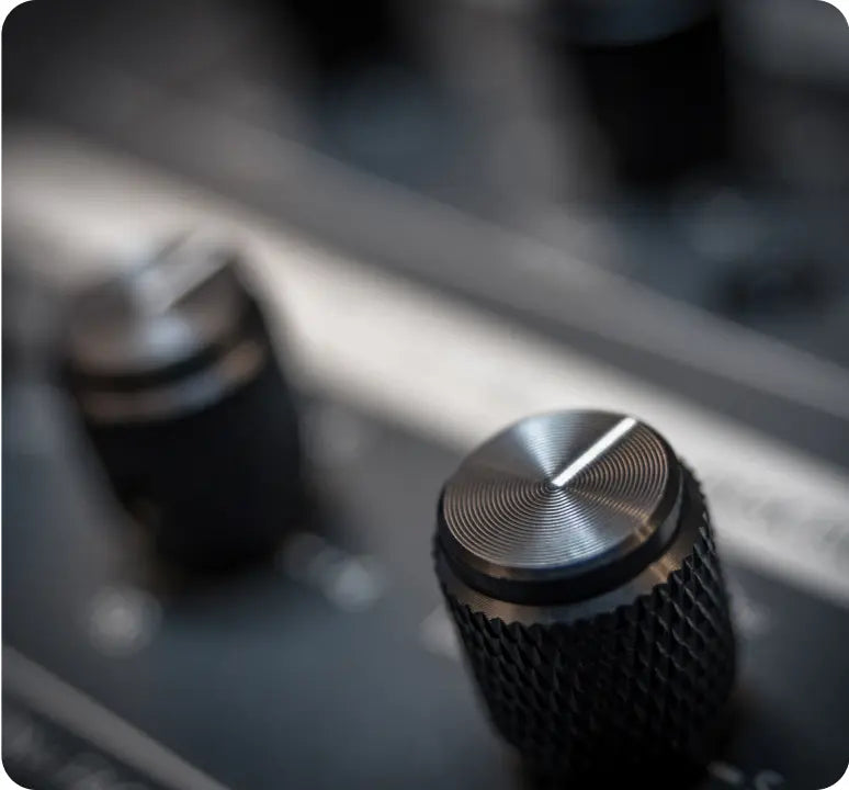 Close up of audio controls