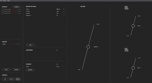 HEDD CTRL interface with various controls and graphs on a dark background