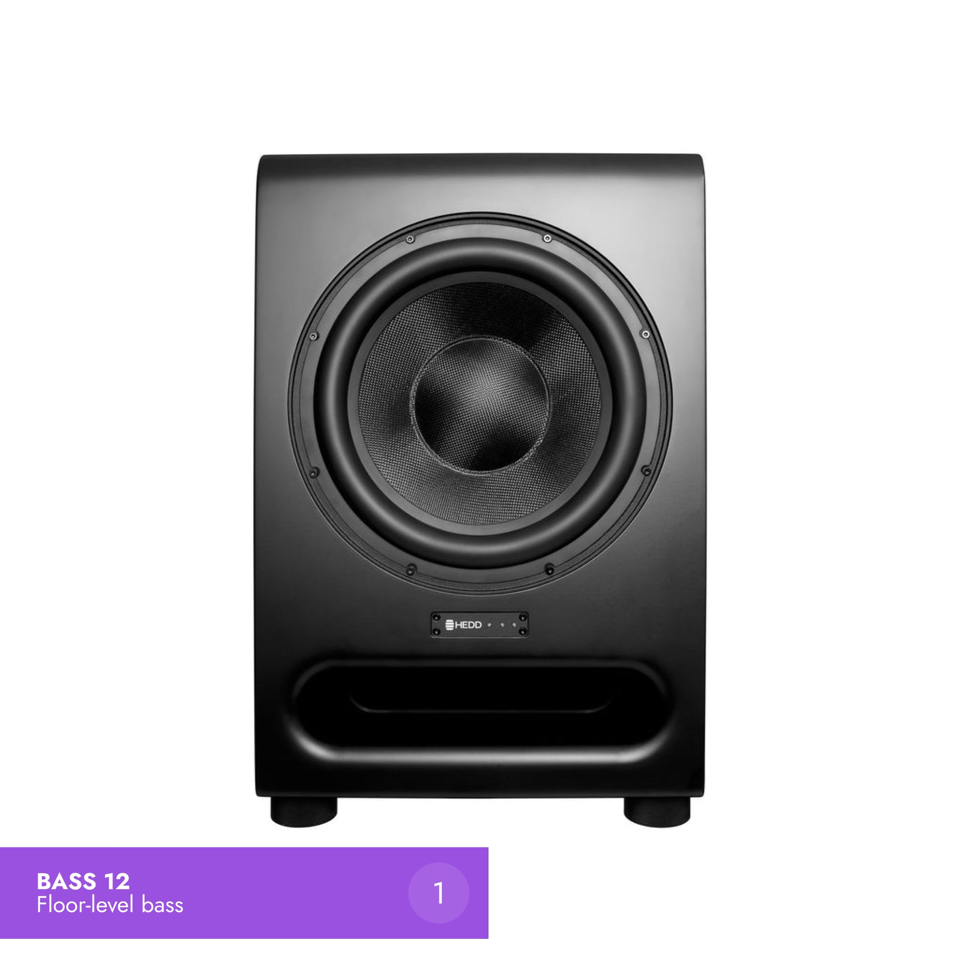 BASS 12 monitor on white background with atmos details