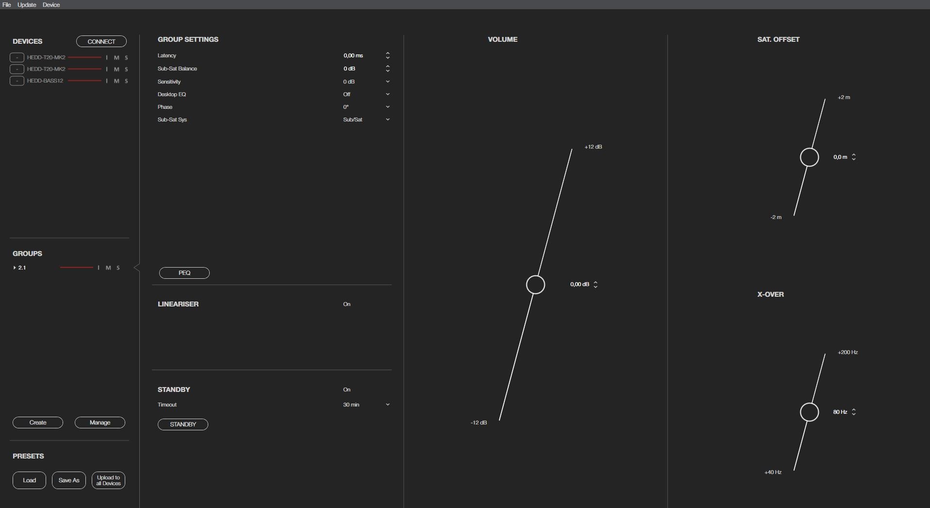 HEDD CTRL interface screenshot