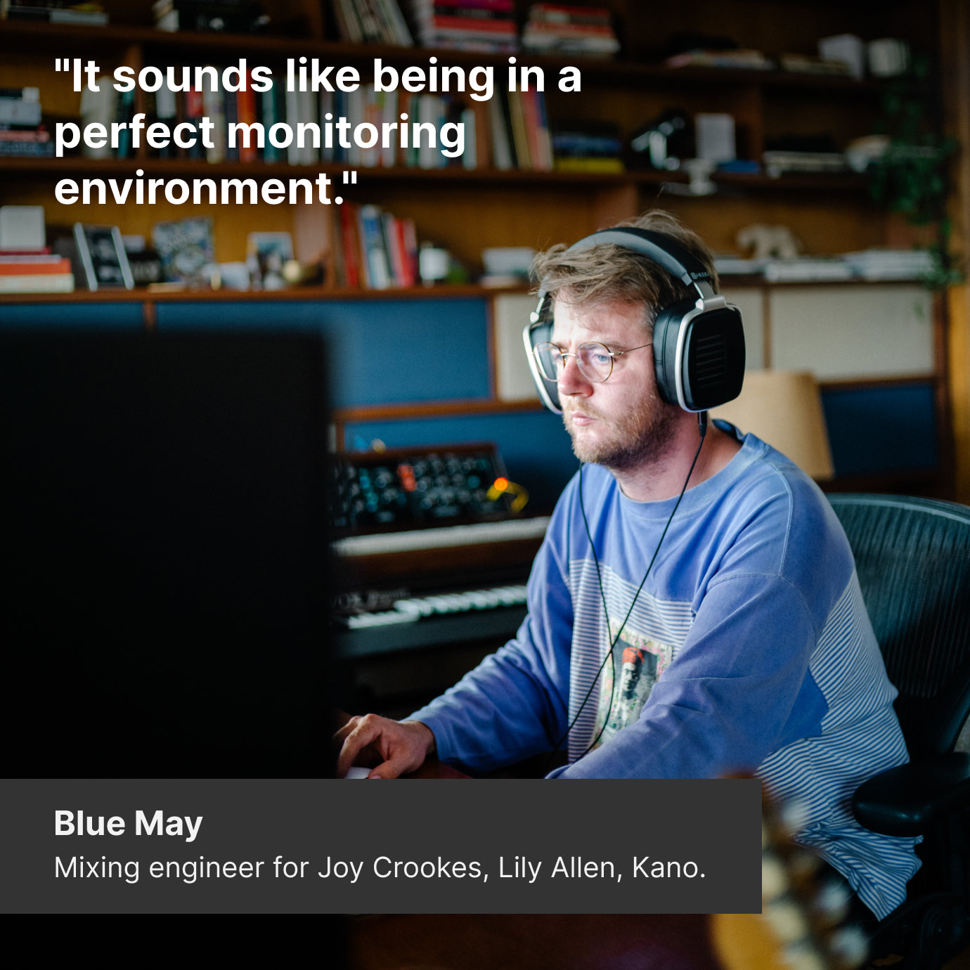 quote from producer Blue May about why he uses the HEDDphone