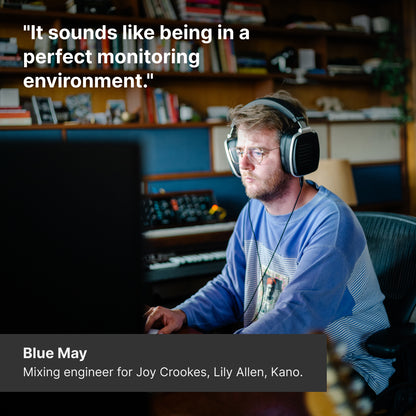 quote from producer Blue May about why he uses the HEDDphone