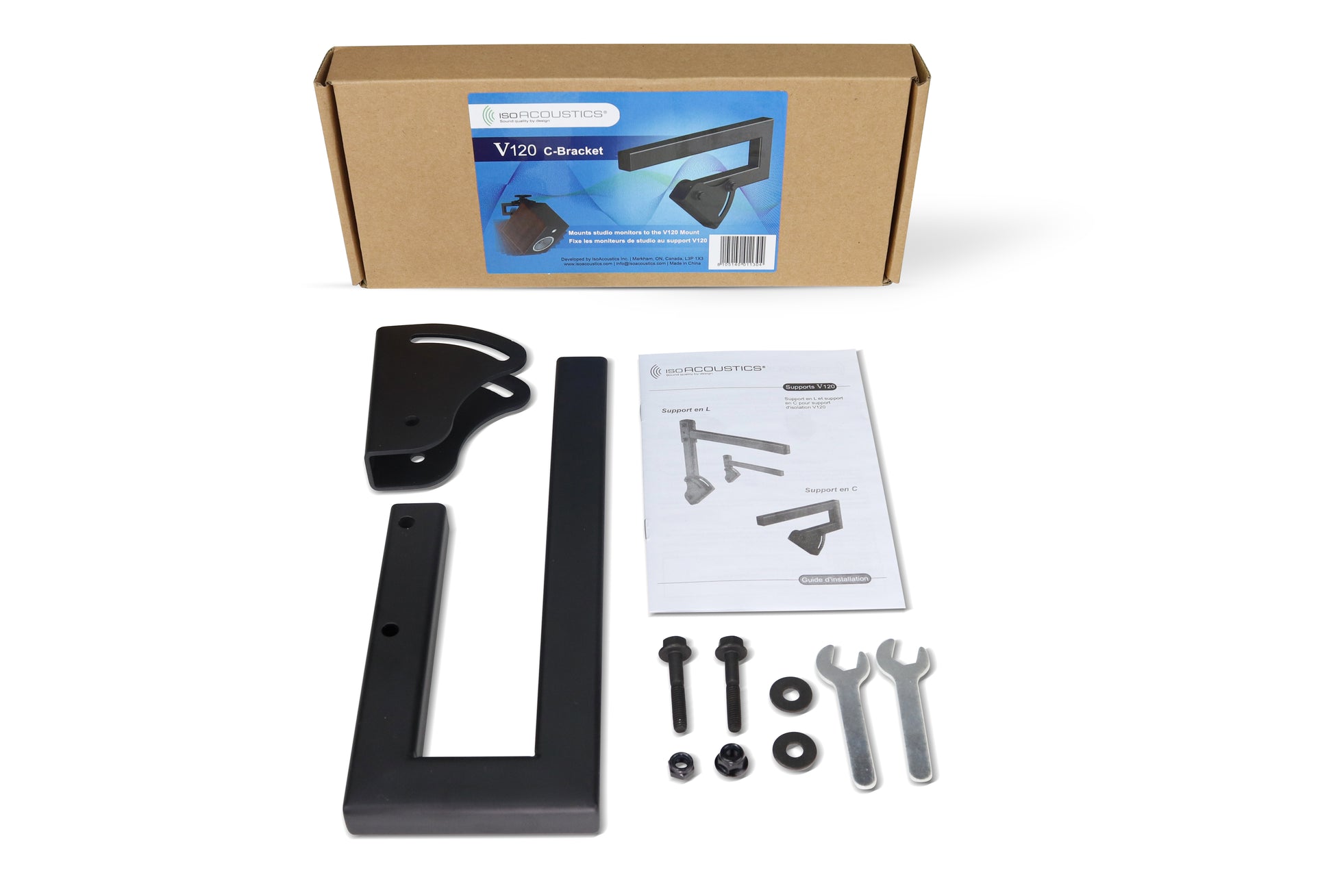 C bracket for isoacoustics v120 mount for HEDD monitors