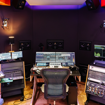 HEDD monitors in an atmos setup at the mastering academy 
