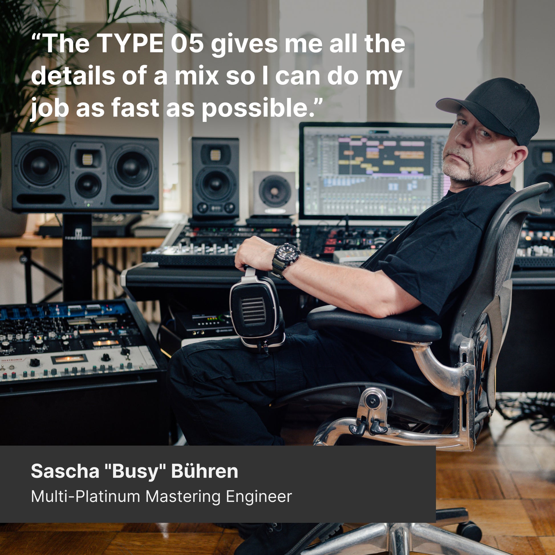 quote from sascha buhren about why he uses the HEDD TYPE 05 monitor