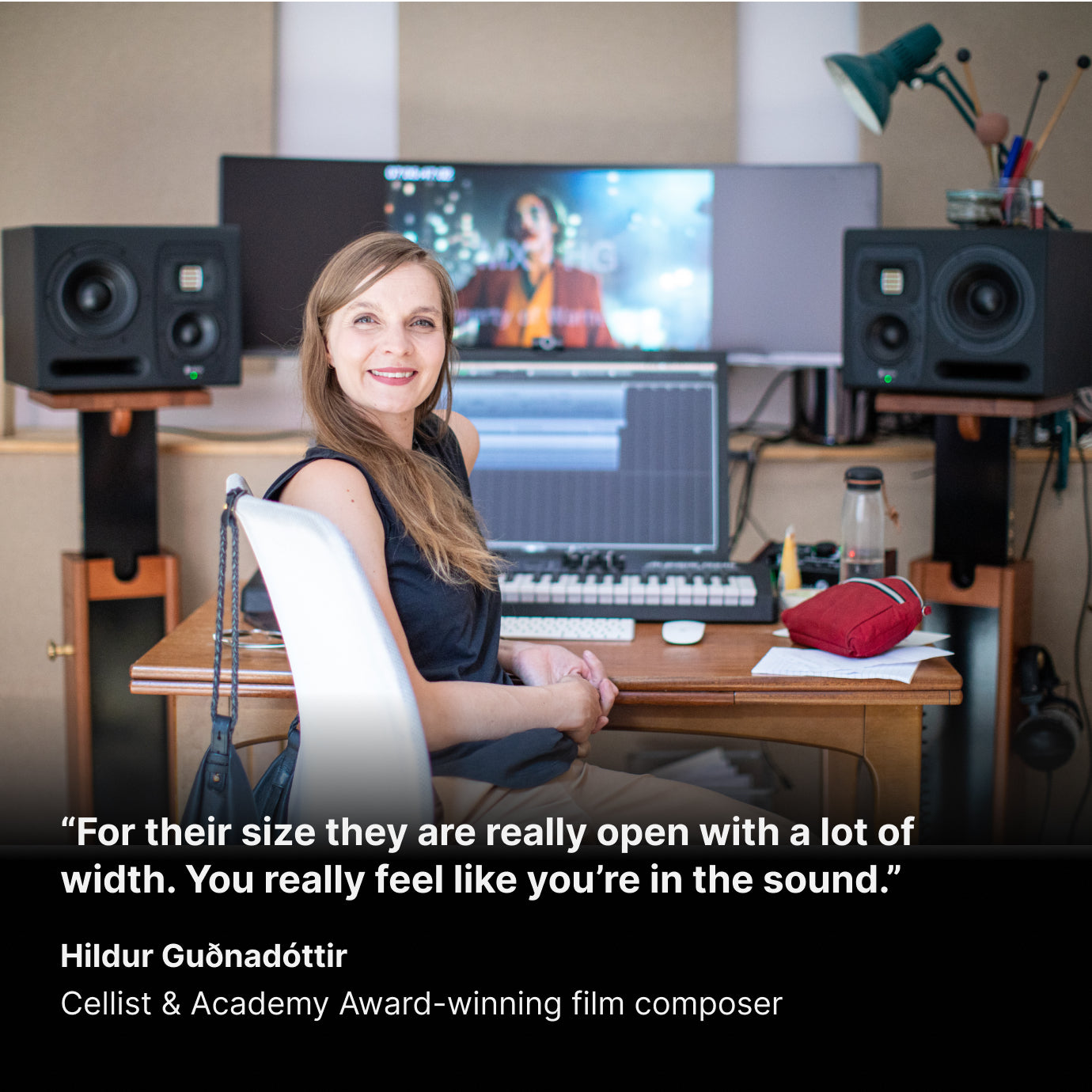 Hildur Gudnadottir quote about why she chose the TYPE 20 monitor for her work.