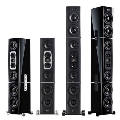 HEDD Tower Studio Monitors on a white background