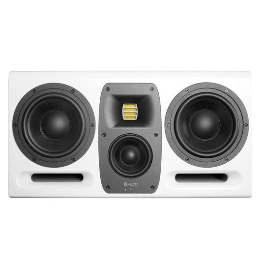 HEDD TYPE 30 speaker with a central tweeter and two side woofers.